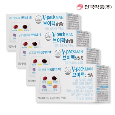 [안국약품]브이팩 V-PACK 남성용 영양제 30포X4박스(4개월)