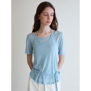 Tencel Layered T-shirt-blue