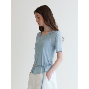 Tencel Layered T-shirt-blue