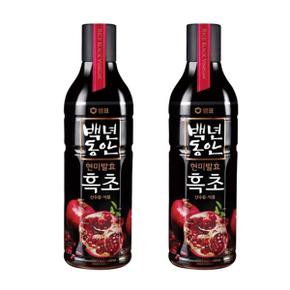 샘표 백년동안 현미발효 흑초 산수유 석류 900ml x 2개