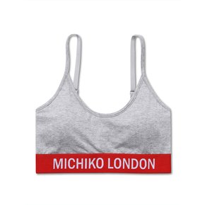 WIDE LOGO HOOKLESS BRA TOP MELANGE