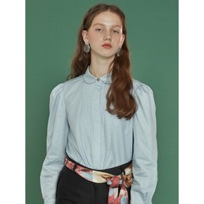 pintuck shirts blouse_blue