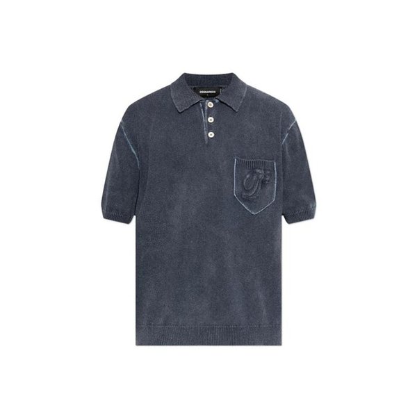 26SS 디스퀘어드2 폴로 티셔츠 S71HA1413 D13214 524 WASHED BLUE DOM