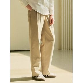 SIPT7068 Two tuck wide chino pants_Beige