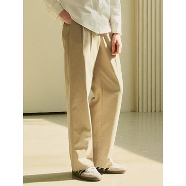 시야쥬 SIPT7068 Two tuck wide chino pants_Beige