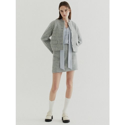 [Tweed] Checked Tweed Mini Skirt