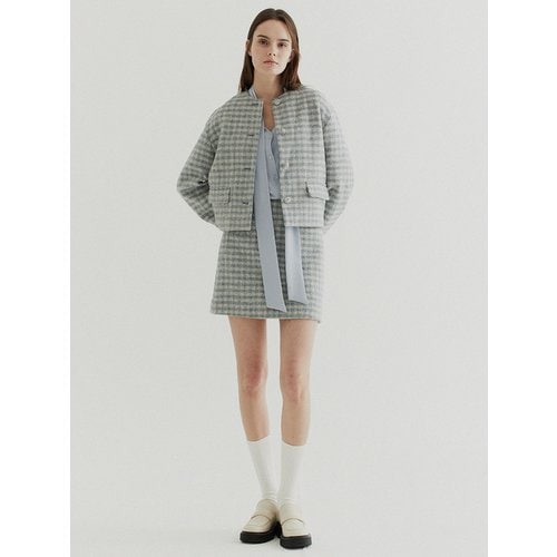 [Tweed] Checked Tweed Mini Skirt