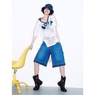 이비엠 에디션바이미샤 플라워 레이스 티셔츠 EMP4WTS050