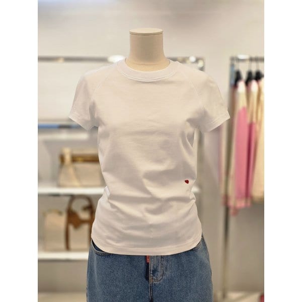 [여주점] 하트 디테일 라운드  티셔츠 (071155441001)
