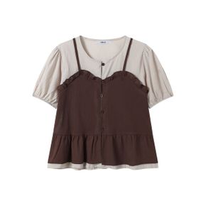 뷔스티에 레이어드 밑단 프릴 블라우스 WIDBBL051_P428310499
