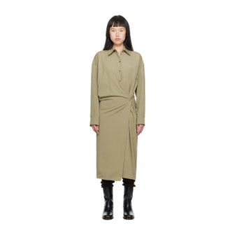 르메르 카키 트위스트 미디 드레스 DR1024 LF1106 GR641 Dusty Khaki