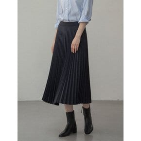 SIST9041 울 블렌드 플리츠 스커트_Deep navy