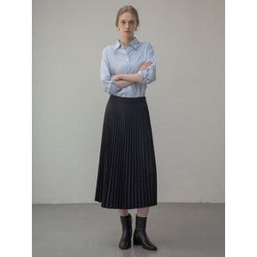 SIST9041 울 블렌드 플리츠 스커트_Deep navy