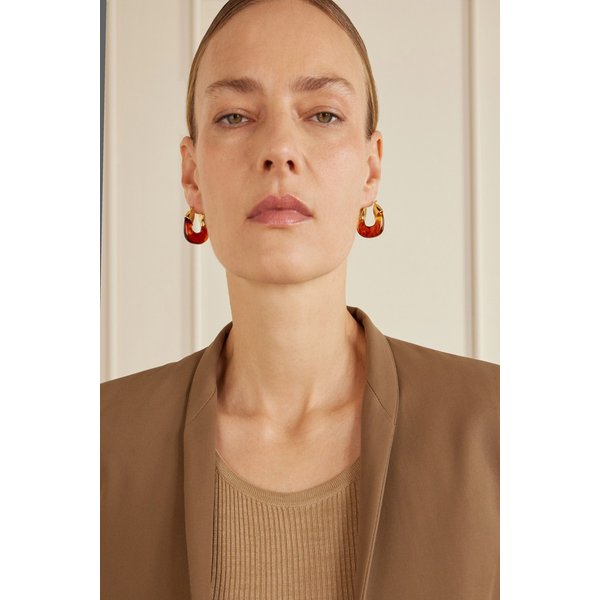 리지 포르투나토 미니  골드 플레이트 레진 후프 귀걸이 46376663162972388