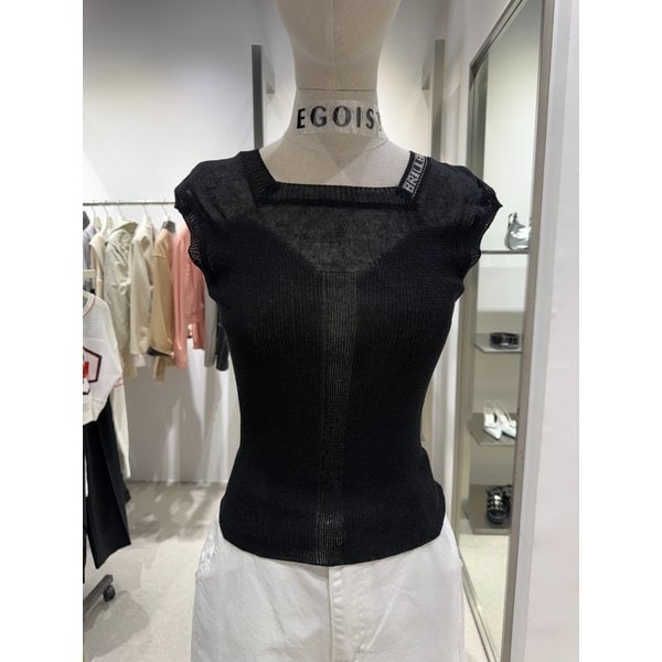 [여주점] 스퀘어넥 포인트 슬림 캡소매 니트 ES2KH962