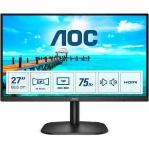 영국 AOC 모니터 27B2AM 27 inch FHD Widescreen Monitor 4ms VA Frameless Design LowBlue Mode