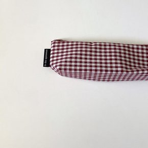 삼각 와인 체크 필통(Triangle wine check pencil case)