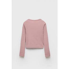 리브드 V넥 티셔츠 5767/100 PINK