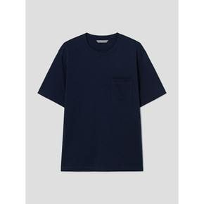[Essential] 코튼 솔리드 반소매 라운드넥 티셔츠  네이비 (RY4342P52R)