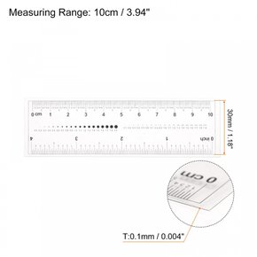 UXCELL 0.5mm PET 필름 플렉시블 루거 스케일 플라스틱 리컨디셔닝 스트레인 루거