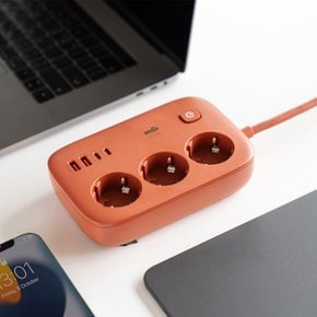 휴대용 여행용 고속충전 65W 고성능 디자인 캠핑 멀티탭 3구 PLUG3