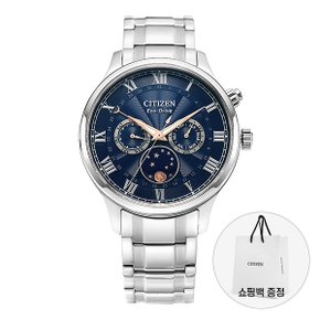 [시티즌 CITIZEN] AP1050-81L 신문페 문페이즈 에코드라이브 남성 메탈시계 42mm