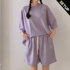패치 반팔티셔츠 밴딩반바지 2종세트_O2504SE031B