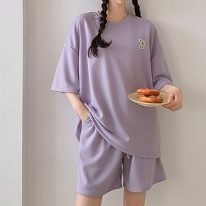 패치 반팔티셔츠 밴딩반바지 2종세트_O2504SE031B