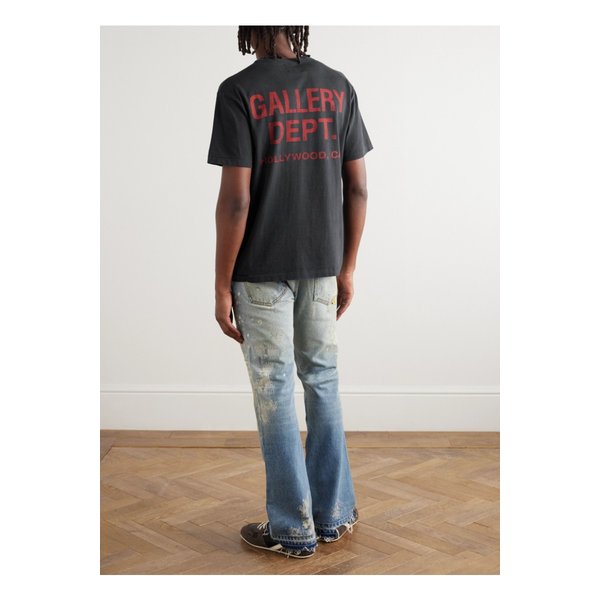 수비니어 로고 프린트 코튼 저지 티셔츠 블랙 46376663162903320