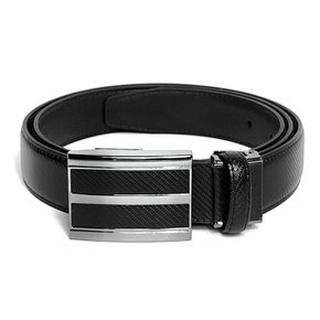 [골프데이] 숨쉬기 편한 소가죽 자동 남성 벨트_30mm 블랙사선