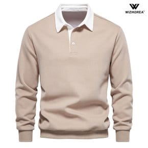 남성 여름 남성 긴팔 배색 카라 티셔츠 봄 가을 맨투맨 WI050T