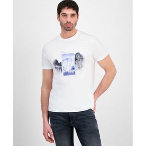 Hugo by 맨즈 Yosemite Postal 스탬프 그래픽 프린트 티셔츠 - 화이트 25440563 138785