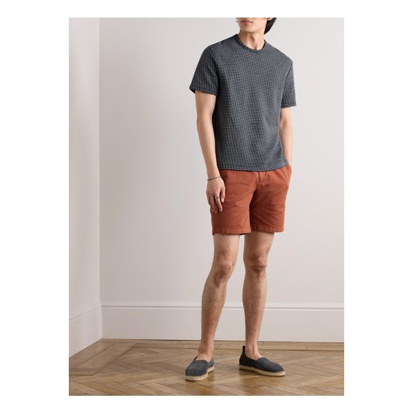 자수 코튼 티셔츠 블루