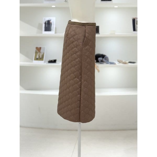 [여주점] 여성 비딩 포인트 퀼티드 롱 스커트 (L254PSD045)