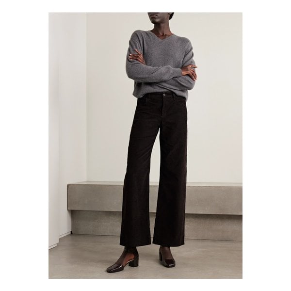 에글리타 코튼 혼방 코듀로이 스트레이트 팬츠 브라운 46376663162871834