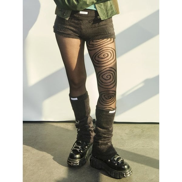 FUR SHORTS & LEG WARMER [BLACK]
