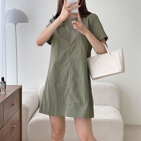 여름 바스락 퍼프 반팔 A라인 미니 원피스 데이트 하객룩_P393616174