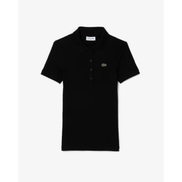 라코스테 (여성) 25SS 립조직 슬림핏 폴로셔츠 DF5377-55G 031 (블랙)