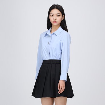 케네스레이디 프론트 장식 오픈카라 블라우스 EWBLPB0300