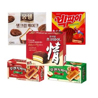 씩씩가게 하나씩 먹기 좋은 맛있는 파이 5종 / 몽쉘+초코파이+빅파이+후렌치파이 2종