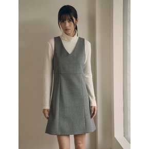 A3466 V-neck wool one-piece_Charcoal