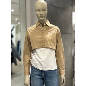 [여주점] CKJ  캘빈클라인 여성 아치블 모노로고 크롭 셔츠 (J220330-PF2)
