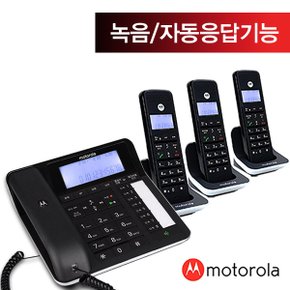 모토로라 자동응답 유무선전화기 C7201A 1대+증설용2대 블랙/화이트/발신자표시/녹음/통화녹취