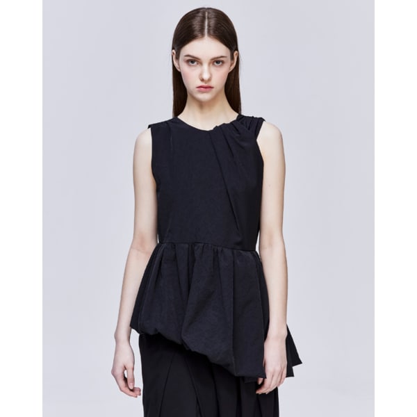 [파주점] [송지오우먼] 어시메트릭 벌룬 블라우스 블랙 WH3TP317BK