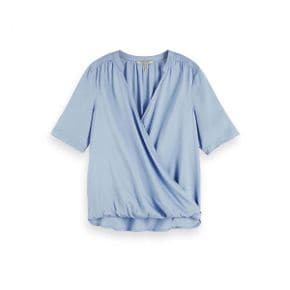 Maison Scotch 우먼 Wickeltop Wrap Over 155937 Powder 블루 7613018