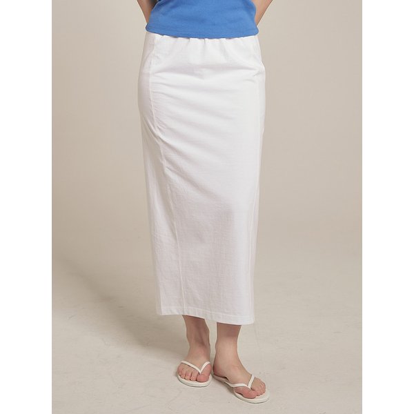 Solid Washing Long Skirt _ White