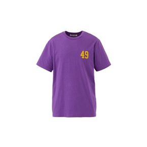 오니츠카타이거 남녀 공용 자수 그래픽 반팔 티셔츠 퍼플 2183B373.600