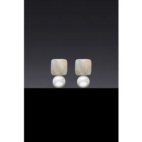 Labradorite White Pearl Earrings 8mm [Option-귀찌 Earclip]