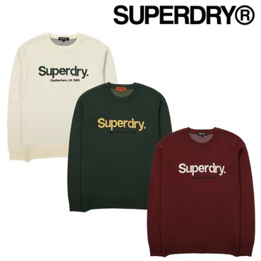 SUPERDRY 코어 로고 라운드 니트 (SDUSWDO04)