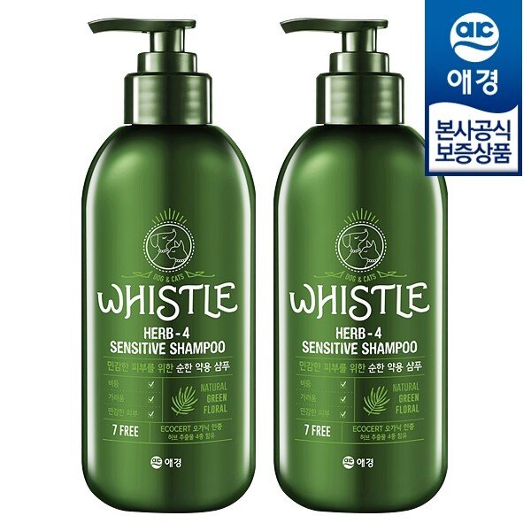 휘슬 허브4 약용샴푸 500ml x2개 (강아지/고양이겸용)